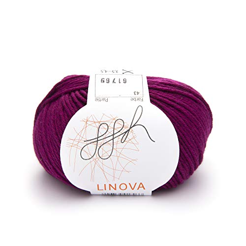 ggh Linova - 043 - Dark Berry Red - Cotton with Linen for Knitting and Crocheting - Image 2