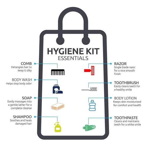 Trail maker 50 Sets of Feminine Hygiene Kits for Homeless Women in Bulk, 25-Piece Blessing Bags for Homeless Care Package Bulk Supplies, Donation, Air Bnb Hosts