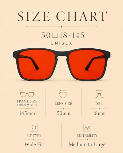 Image of Premium Red Night Glasses | 100% Blue & Green Light Block Till 550nm | Highest Spectral Filtration for Deep, Restorative Sleep