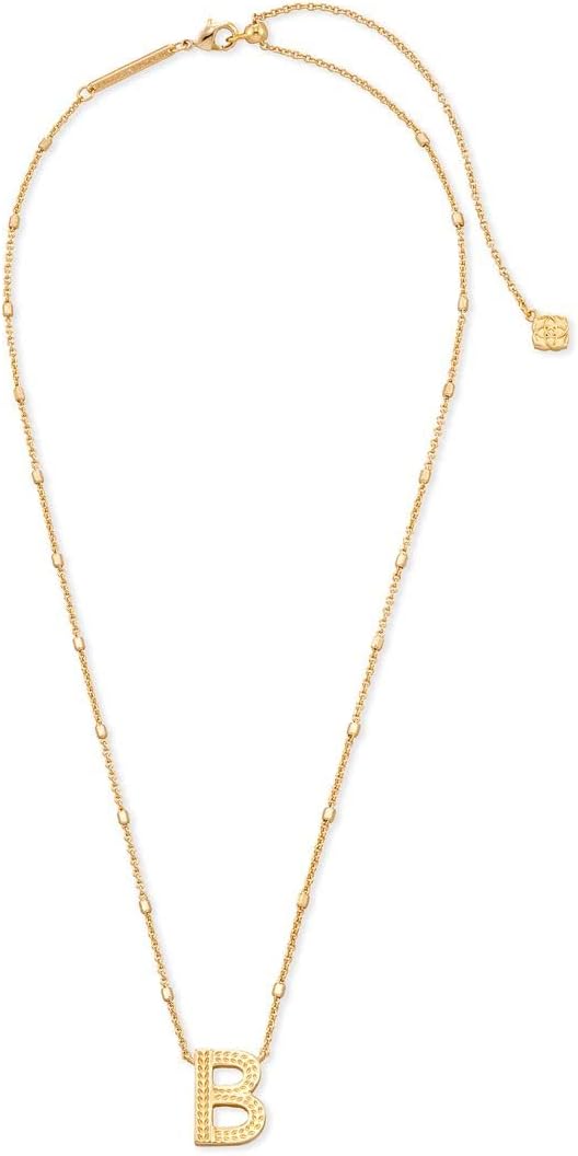 Kendra Scott Letters A-Z Pendant Necklace for Women, Fashion Jewelry, 14k Gold-Plated Brass