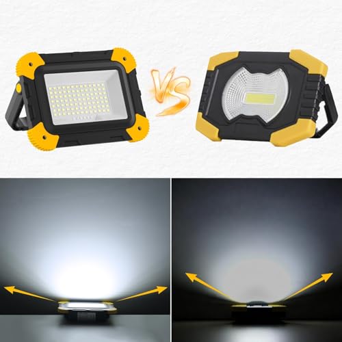 Lumiere Chantier NATPOW Double Éclairage LED Étanche IP65 avec Câble USB