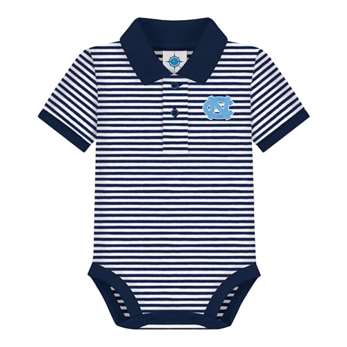 College logo striped polo bodysuit for babies (0-12m)