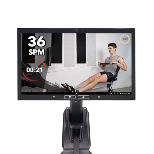 Image of Aviron Strong Series Rower: 22 inch HD Touchscreen, Dual Air & Magnetic Resistance up to 100 lbs. Game-Based Workouts, Streaming, Compact Design, Black