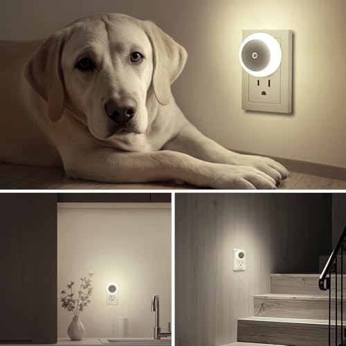 Image of KINUR 6 Pack Night Light, LED Night Lights Plug into wall with Dusk to Dawn sensors, Plug in Night Lights for Kids Room, Bedroom, Bathroom, Baby Nursery,Stair Lights, Hallway Light, Daylight
