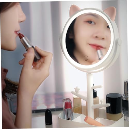 Miroir de maquillage LED rechargeable et lampe de bureau orientable pour coiffeuse - 6