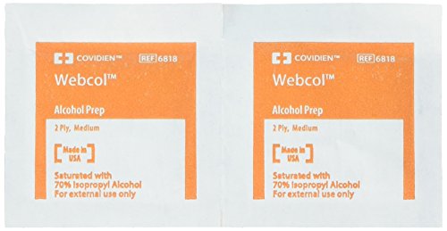 Covidien 6818 Webcol Alcohol Prep, Sterile, Medium, 2-Ply (Pack of 200) by COVIDIEN