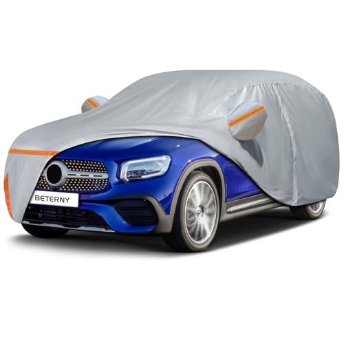 Car Cover for 2019-2025 Mercedes-Benz GLB 180 200 250 AMG 35 45, Waterproof Custom-fit All Weather Sun Rain UV Dust Snow Protection Outdoor GLB Full Car Cover with Door Zipper and Cotton Lining-Gray