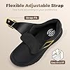 FitVille Men's Wide Fit Casual Shoes Extra Wide Slip on Leather Shoes for Men Edema Recovery Leather Oxford Diabetic Shoes for Wide Feet Hook & Loop Jet Black #2