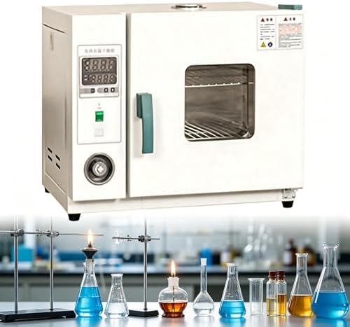 50-572°F Digital Forced Air Convection Oven, Adjustable Temp ±1.8°F, Dual-Layer Window, Stainless Steel Industrial Drying Oven for Lab & Research (43L)
