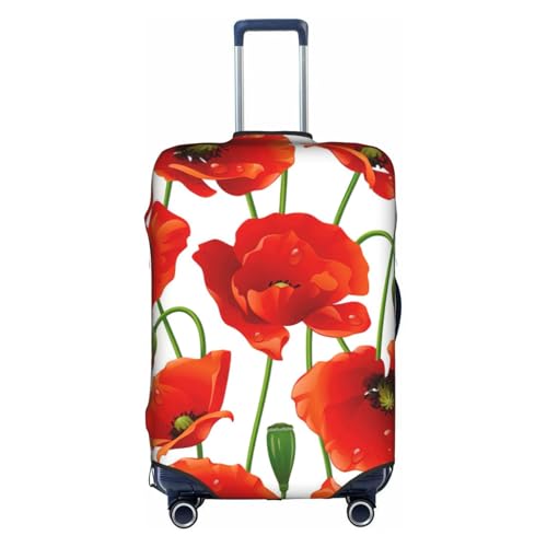 Housse de bagage élastique protégeant des chocs pour valise L à imprimé floral blanc zippée
