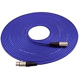 GLS Audio 50ft Mic Cable Patch Cord - XLR Male to XLR Female Purple Microphone Cable - 50' Balanced Mike Snake Cord