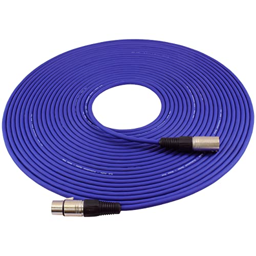 GLS Audio 50ft Mic Cable Patch Cord - XLR Male to XLR Female Purple Microphone Cable - 50' Balanced Mike Snake Cord