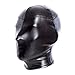 Headgear for Cosplay: Black Leather Hood with Lace-up Design, Perfect for Punk Style