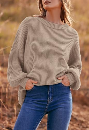 Image of PRETTYGARDEN Womens Sweaters Spring 2026 Oversized Chunky Knitted Pullover Sweater Casual Long Sleeve Crewneck Cute Sweaters