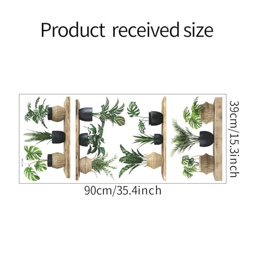 Image of Green Plant Wall Stickers, 3D Bonsai Tropical Betterfly Creative Vinyl Peel and Stick Removable Wall Art for Living Room Bedroom Home Office (Green Plant 4)