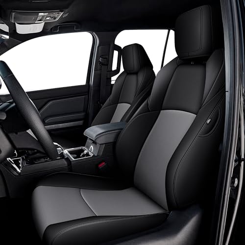 Image of AOMSAZTO Custom Fit Seat Covers for Toyota 4Runner 2025 2026 Full Set Faux Leather Car Seats Cover for 4Runner Accessories Black&Gray(5 Seats Model Only)