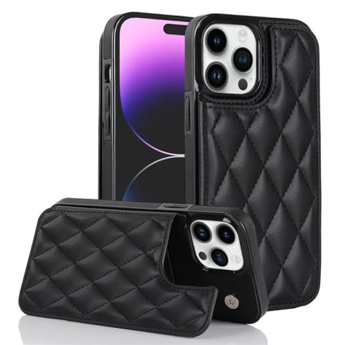 Étui en cuir pour iPhone SE 2022 ENILSA anti-choc avec fentes porte-cartes noires