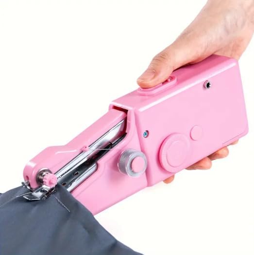 Mini Sewing Machine for Beginners, Handheld Sewing Machine, Hand held Sewing Device Heavy duty,Pink