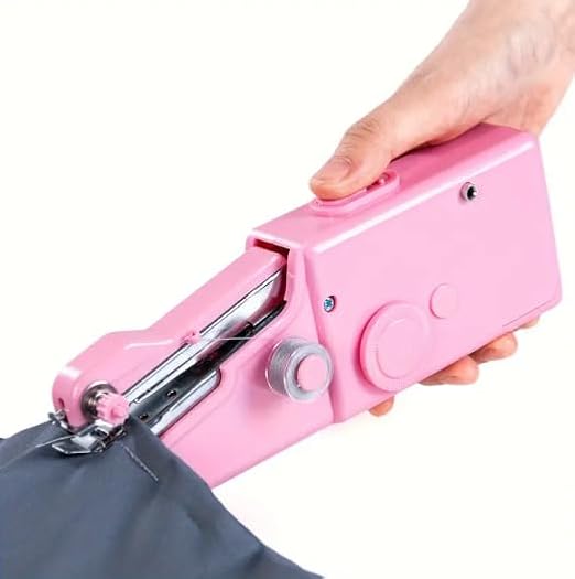 Mini Sewing Machine for Beginners, Handheld Sewing Machine, Hand held Sewing Device Heavy duty,Pink