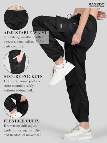 Image of Parachute Pants for Women - Water-Resistant Cargo Pants for Women | Stylish Activewear for Travel, Office, Gym, Trekking & Everyday Comfort | Korean Pants for Woman