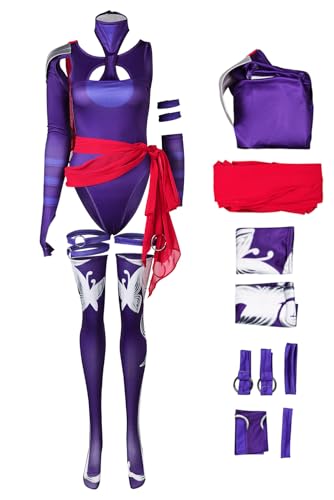 Psylocke Cosplay Costume Superhero Sai Full Set Adult Women Jumpsuit Halloween Carnival Party Suit