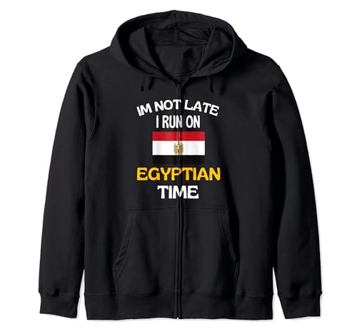No llego tarde Corro en tiempo egipcio Divertido Egipto Sudadera con Capucha