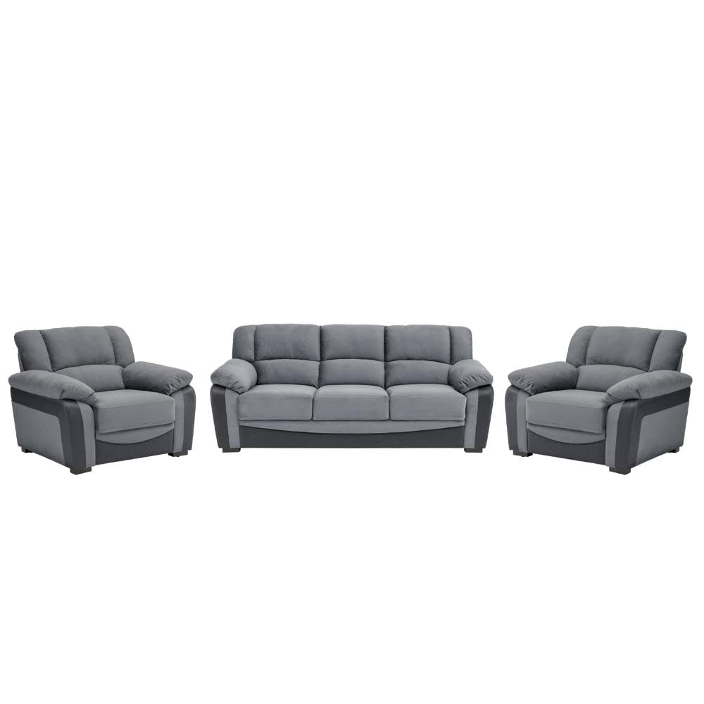 Wakefit Pine Wood Lumara Sofa Set-(3+1+1) Seater, Grey (B0D2J15VRP) Amazon Price History, Amazon Price Tracker