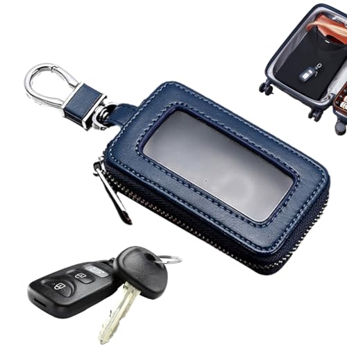 Faraday, custodia protettiva per chiavi 'auto, antifurto, RFID, con chiusura a cerniera, con fodera in pelle sintetica, con blocco del segnale, per telecomando auto, 9 x 6 x 2 cm