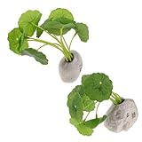 Uonlytech 車用ミニ鉢植えフェイクプラント ダッシュボード装飾用人工盆栽 車内インテリア小型造花オーナメント 2個セット