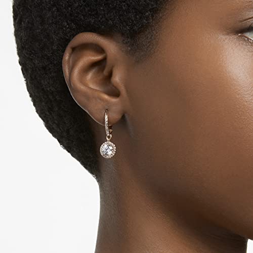 Swarovski-Pendientes-constella-Talla-Redonda-Pave-Blancos-Bano-Tono-Oro-Rosa