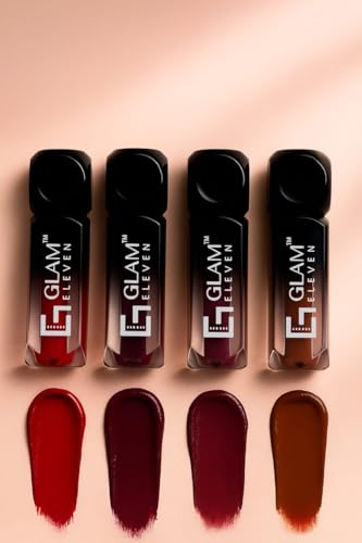 4Pcs Matte Liquid Lipstick Set, Waterproof, Long-Lasting, Lightweight & Non-Drying, Pack of 4, Mixed Shades
