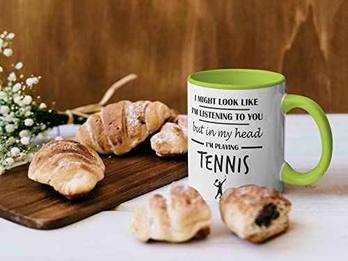 Stuff4 Tennis Gifts for Women Men, in My Head I'm Playing Tennis Mug, Funny Gifts for Players Lover Presents - Image 2