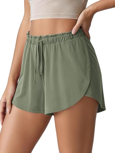 Image of ODODOS Modal Soft Lounge Shorts for Women Drawstring High Waist Casual Sleepwear Lightweight Cozy Pajama Bottom