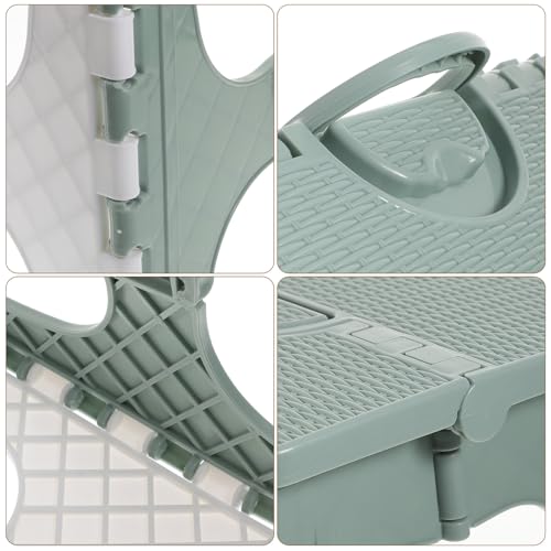 Chaise pliante plastique vert transportable avec pieds antidérapants de camping - 8