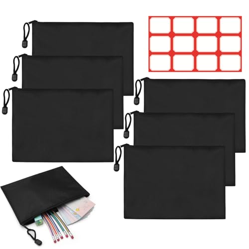 APOMOONS 6 PCS sacchetti di denaro borsa banca, portadocumenti a5 con carta etichettata 23x17.8CM, denaro di stoccaggio denaro porta soldi denaro cartella, porta soldi per contanti scuola ufficio
