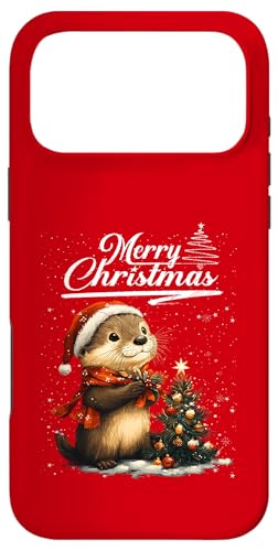 Merry Christmas Otter Santa Hat Animal Cute Xmas Holiday X}zP[X iPhone 17 Pro Max p