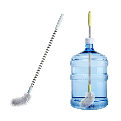 2 Pack 28 Long Bottle Brush 3 & 5 Gallon Bottle Cleaner Brush Nylon Bristles and Stainless Steel Handle Bendable Replaceable Brush Head Bottle Cleaning Brush