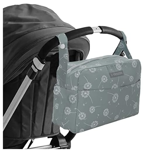 MIMUSELINA Bolsa carrito bebé universal adaptable a distintos cochecitos con corchetes en las asas. Bolso carro paseo bebé. Bolsa maternal para hospital. Bolso maternidad con cierre cremallera (Menta)