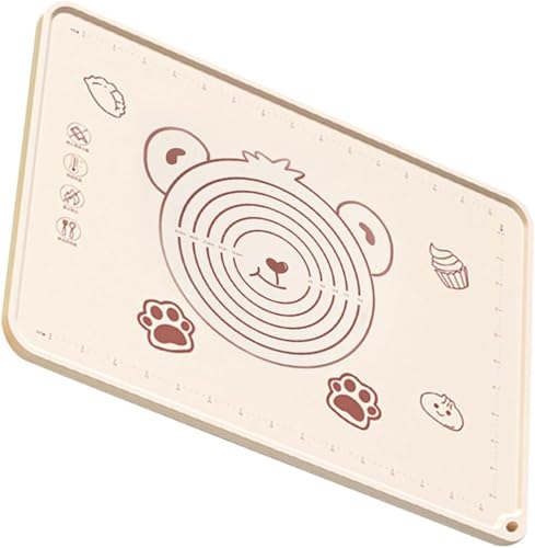 Image of Purebake Large Silicone Baking Mat 50x40 cm, Extra Thick, Non-Stick Anti-Slip Dough Kneading Mat with Measuring Edges, Increased Height, BPA-Free, for Pizza, Cookies, Pies, Dough Stretching - Beige