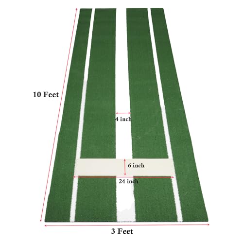 mopam 3\' x 10\' Softball Pitching Mat Baseball Pitchers Mound Green Softball Hitting Mat Artificial Grass Pitching Mat Softball Pitching Training Aids for Indoor Outdoor