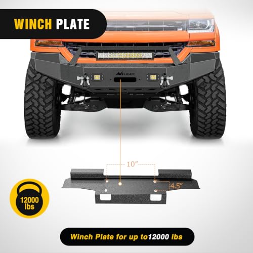 Image of Nilight Front Bumper Compatible for 2016 2017 2018 Chevy Silverado 1500 Pickup Trucks Textured Black Solid Steel Off-road with 120W Light Bar 18w Pods