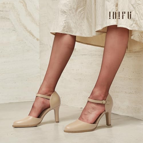 Image of IDIFU IN3 Closed Toe Chunky High Heels Comfortable Dress Shoes for Women
