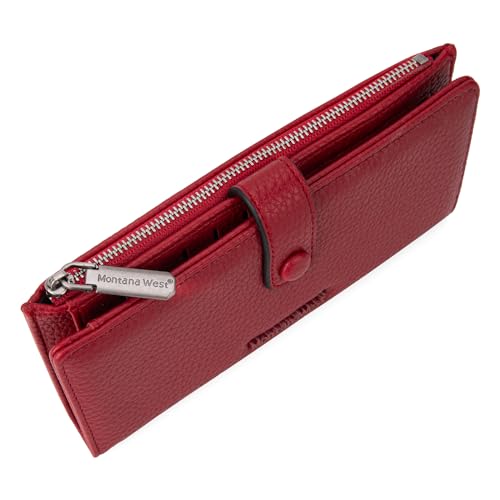Image of Montana West Wallet Women Bifold RFID Blocking Wallets Large Capacity Card Holder Wallets with Zipper Coin Pocket