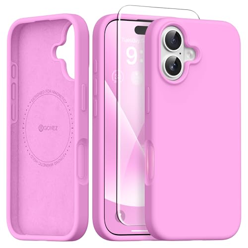 Coque magnétique pour iPhone 16 silicone anti-rayures fine et antichoc