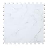 リファニ ジョイントマット大理石柄 幅60cm 8枚 大理石柄 大判 プレイマット フロアマット 防音 防水 ホワイトマーブル JH-004 (WM)