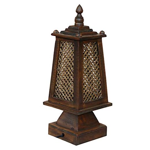 LLCX Vintage bambu skrivbordslampa modern modern modern sliten trä läslampa enkel sydostasiatisk stil sänglampa interiörbelysning lampa med strömbrytare och G4-uttag