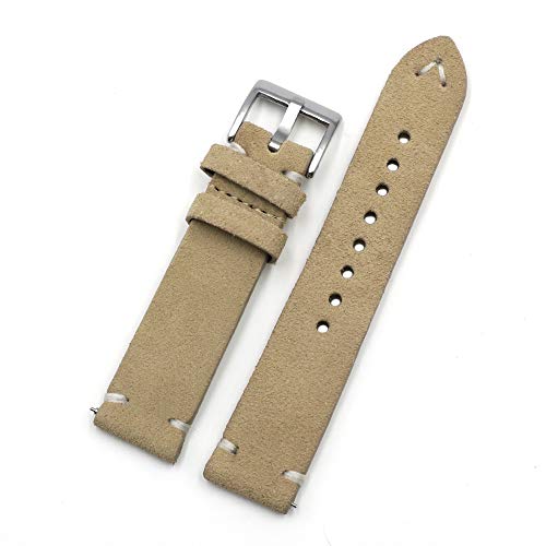 Onthelevel Suede Watch Strap - Vintage Leather Velour Watch Band 18mm 20mm 22mm 24mm Quick Release Strap for Men or Women