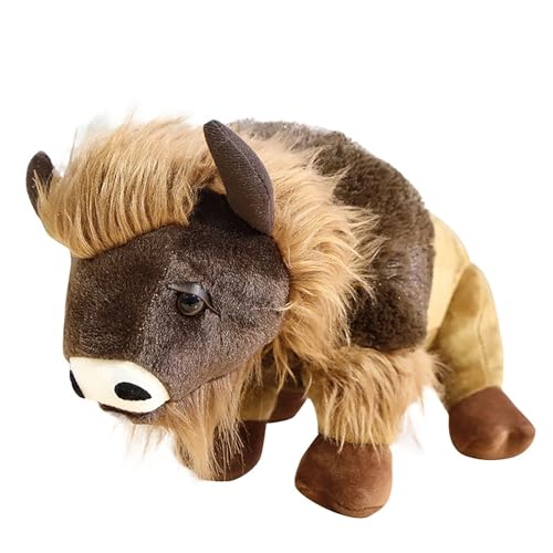 HOMEXYLYL Animal De Peluche De Búfalo, Lindo Suave Y Realista Relleno For Niñas Niños Adultos Regalos De Animales Zoológico For Niños Decoración Salvaje Juguetes De Peluche For Bebés(25cm/9.84in)