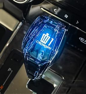 クラウン シフトギア シフトノブ シフトレバー K9クリスタル アップグレード LED イルミネーション タッチセンサー 7色 点灯 ギアスティックシフトノブ ギアノブ カーシフターヘッド M8 汎用 エッジプレート発光タイプ 自動点灯 [並行輸入品] (クラウン)