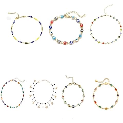 KOYHAPOL Multicolor Crystal Anklet Cover